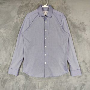 Mizzen+Main Shirt Adult Large Trim Fit Blue White Button Up Spinnaker Casual Men